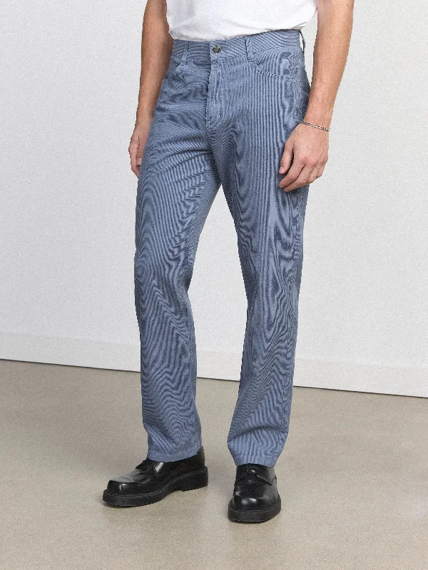 The Joey Straight Corduroy Pant in Storm Blue Casual Plaid Pants