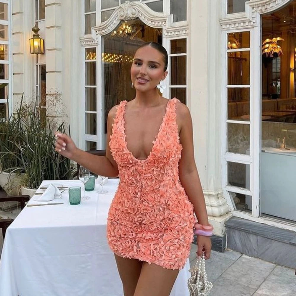 Lunivop Summer Floral Applique Mini Dress Sexy 2024 New Arrivals Orange V Neck Bodycon Party Dresses Satin Birthday Dress Chiffon Maxi Beach Lunivop Summer Floral Applique Mini Dress Sexy 2024 New Arrivals Orange V Neck Bodycon Party Dresses Satin Birthday Dress Chiffon Maxi Beach