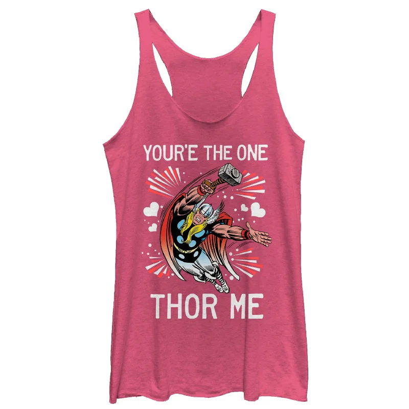 Women's Marvel Valentine You're the One Thor Me Racerback Tank Top chic tank top