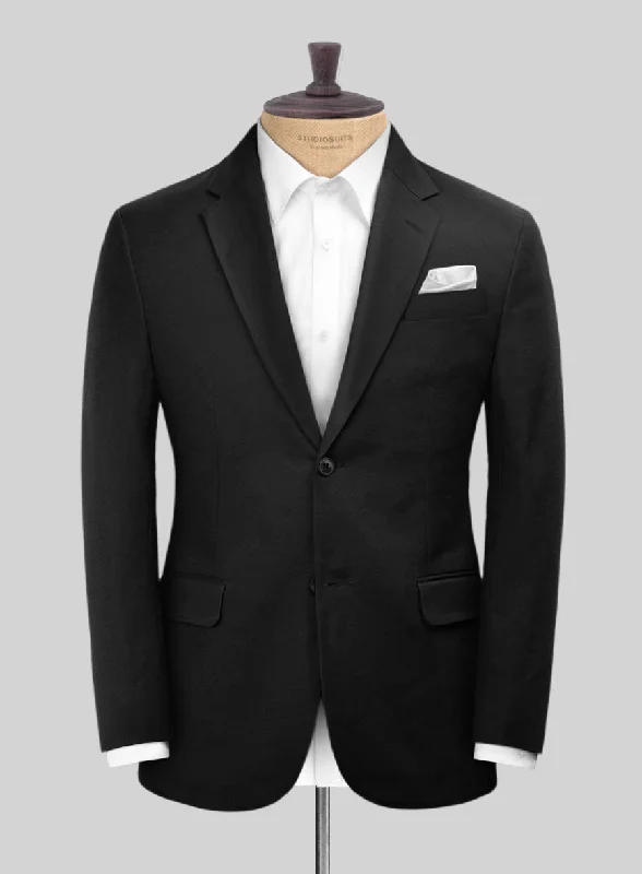 Scabal Black Cotton Stretch Jacket Nylon Jacket Polyester Jacket Spandex Jacket