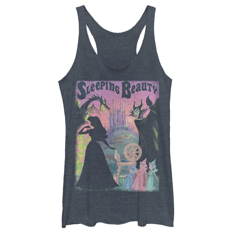 Women's Sleeping Beauty Silhouettes Racerback Tank Top peekaboo tank top