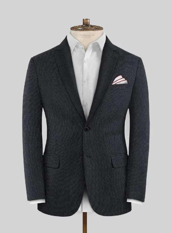 Scabal Tornado Metra Blue Wool Jacket Belted Jacket Elasticated Jacket Padded Jacket