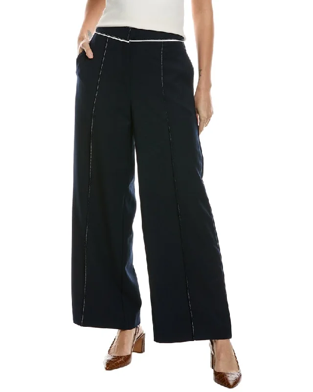 Reiss Oriel Side Stitch Wide Leg Pant Trendy Printed Leggings