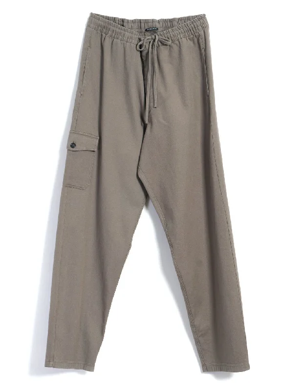 JIMMY | Casual Cargo Drawstring Pants | Light Grey Trendy Velvet Pants
