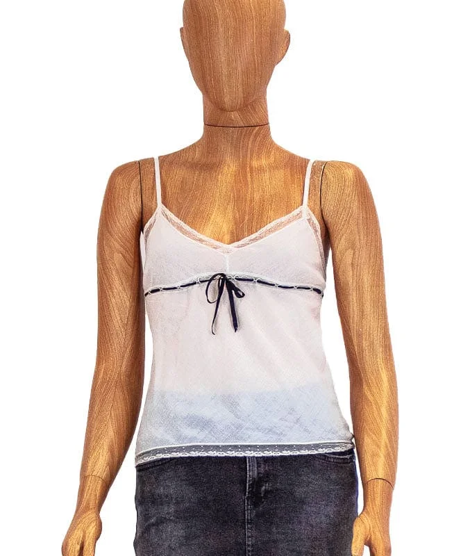 Sheer White Tank cotton tank top