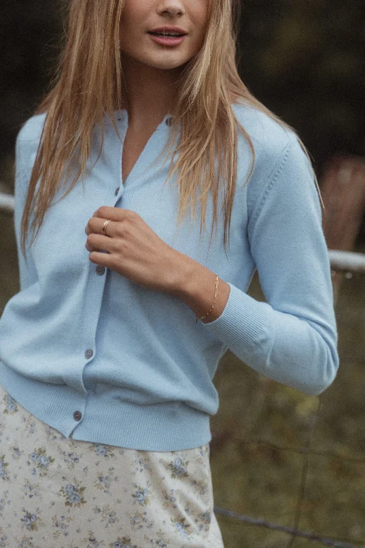 Bliss Cardigan - Pale Blue Transparent Opaque Sheer