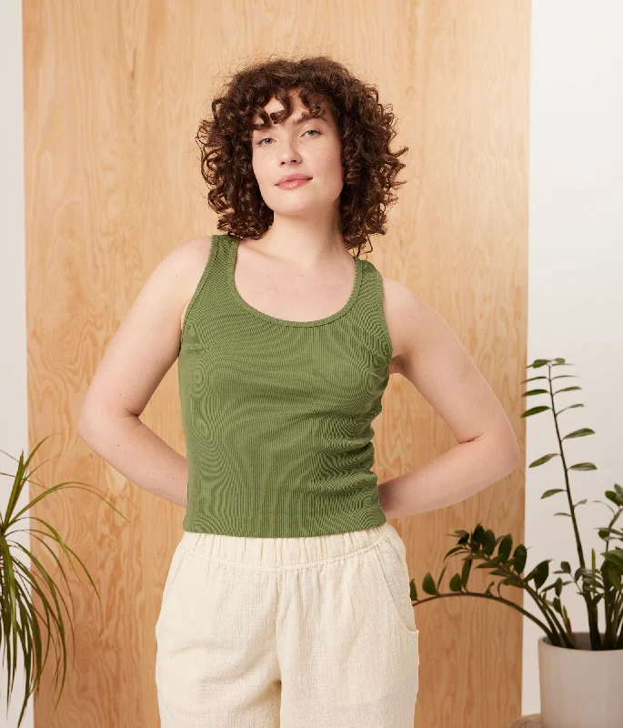 Garnet Tank - Leaf Green coral tank top