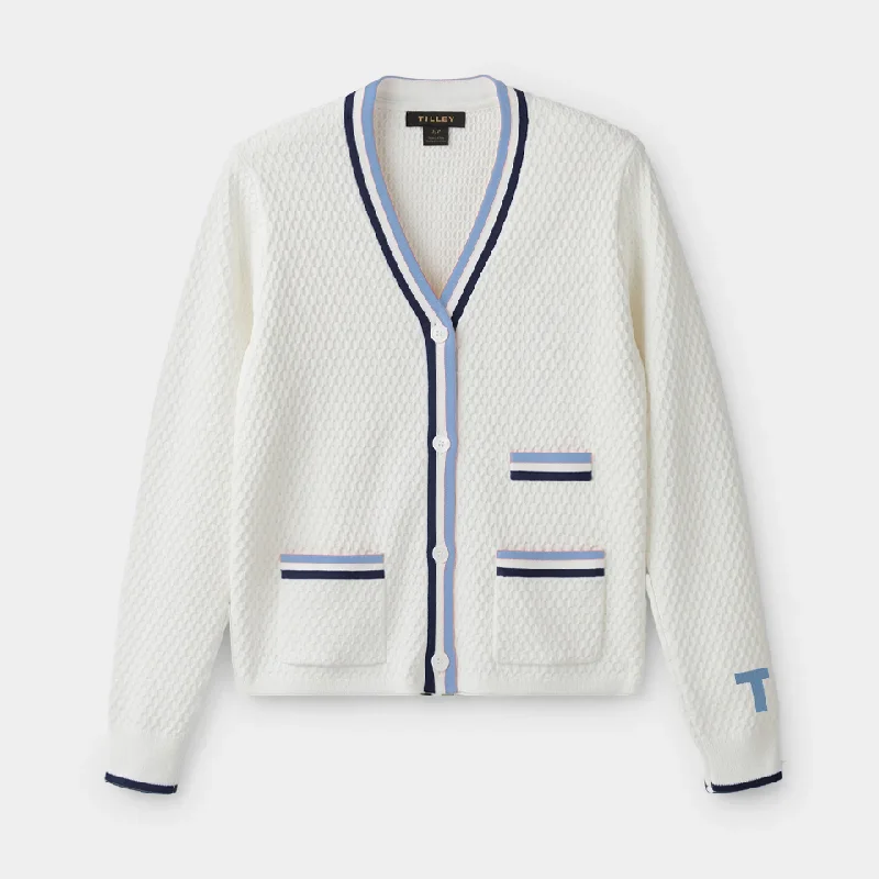 T Cardigan Real Fur Shearling Chenille