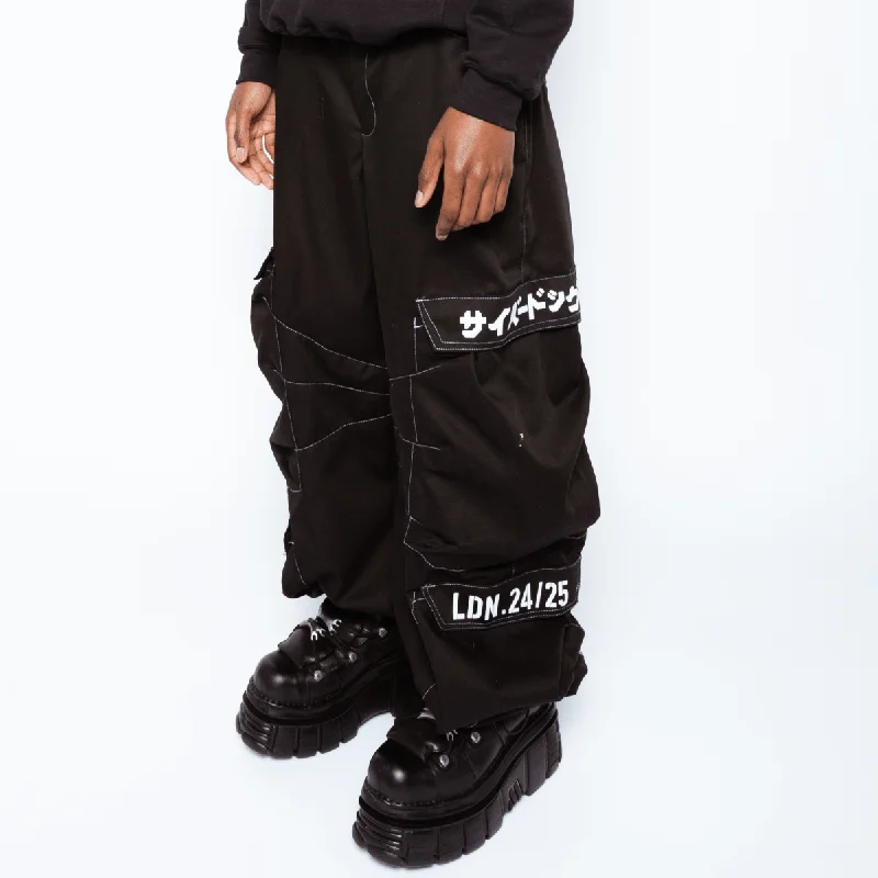 PROTON PANTS BLACK Wide-Legged Palazzos