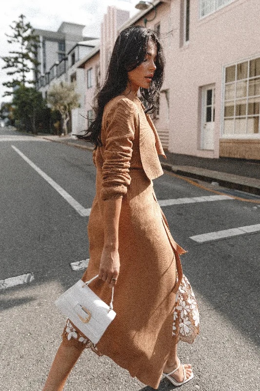 Audrina Cardigan - Camel Oversized Loose Flowy
