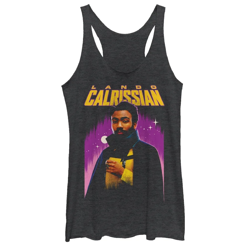 Women's Solo: A Star Wars Story Lando Starry Night Racerback Tank Top coral tank top