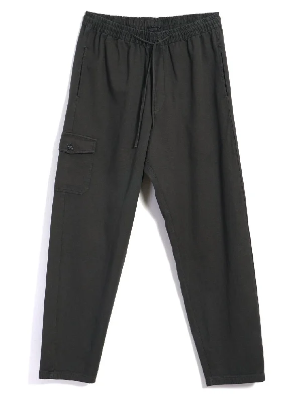 JIMMY | Casual Cargo Drawstring Pants | Dark Forest Elegant Palazzo Trousers