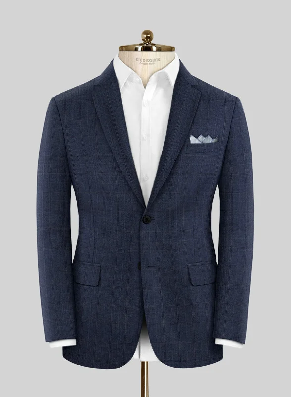 Scabal Mivo Checks Blue Wool Jacket Bomber Jacket Anorak Windbreaker