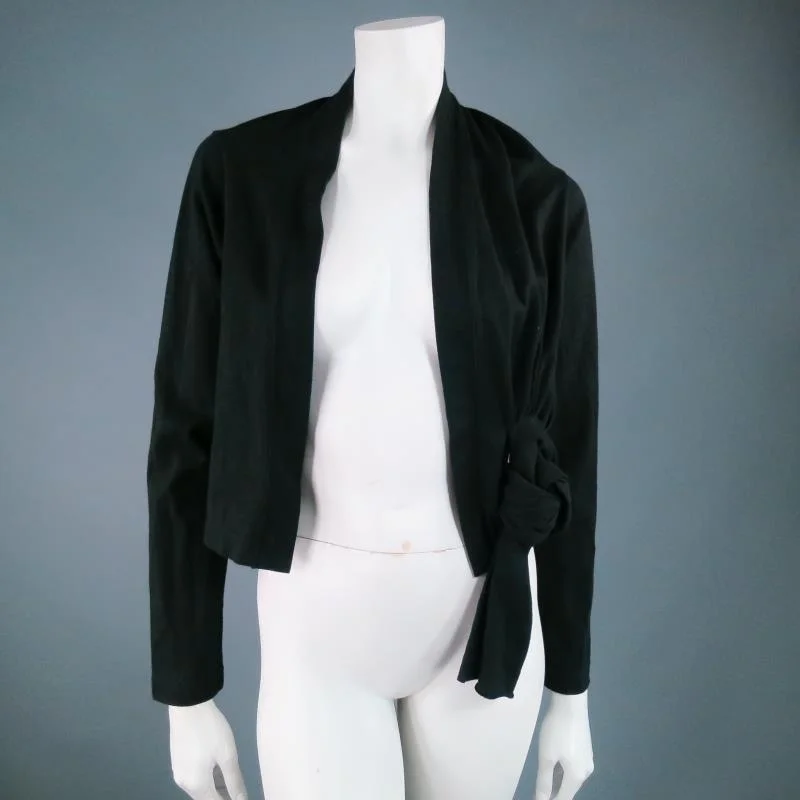 COMME des GARCONS Black Cotton Bolero Cardigan Stretchy Elastic Breathable