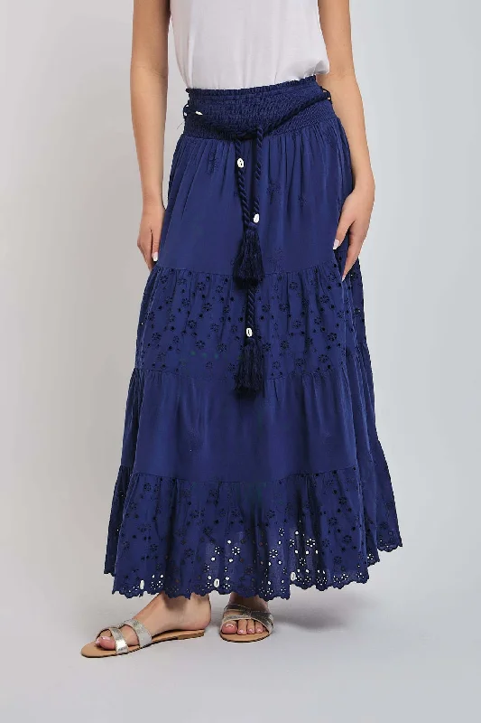 Women Skirt - Navy wrap skirt elegant