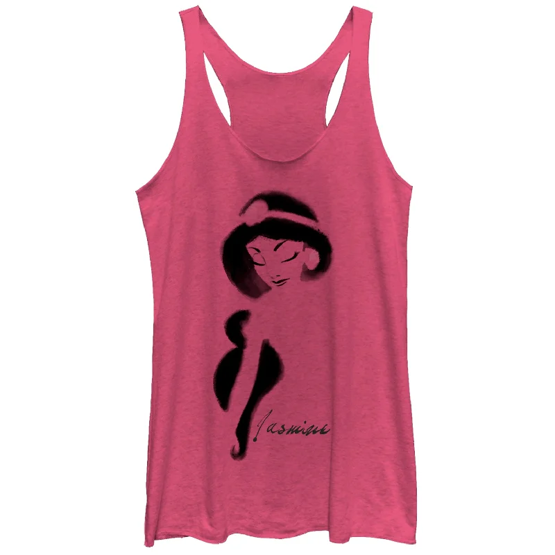 Women's Aladdin Jasmine Graffiti Print Racerback Tank Top long tank top