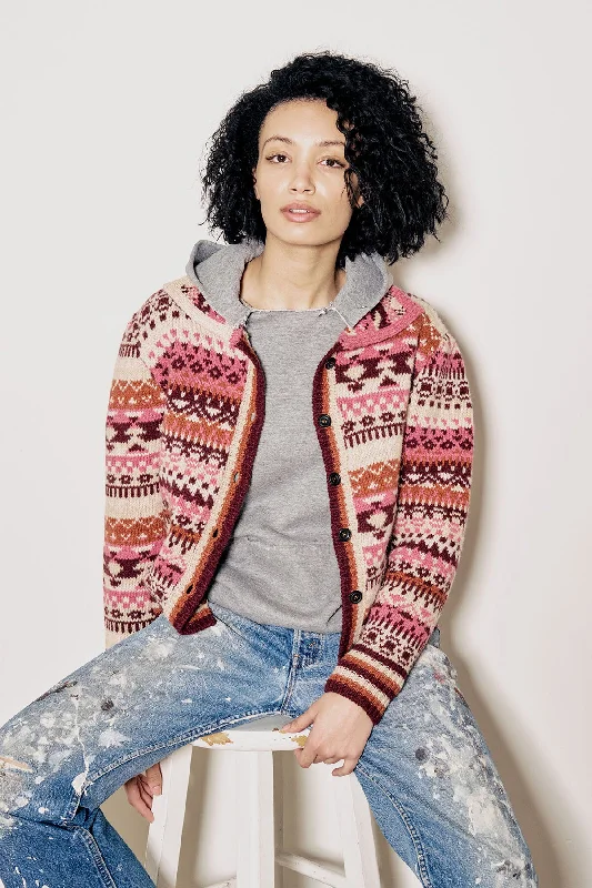 WOMEN'S FAIR ISLE CARDIGAN Iron Safe Non-Iron Wrinkle Free