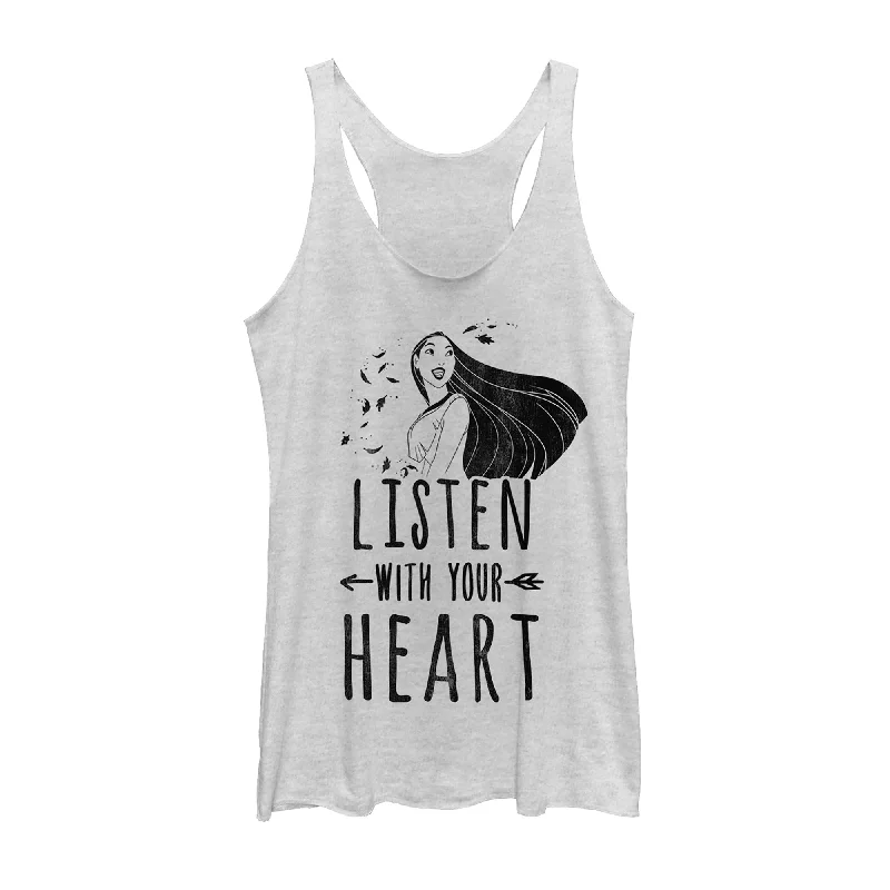 Women's Pocahontas Listen Heart Racerback Tank Top sexy tank top