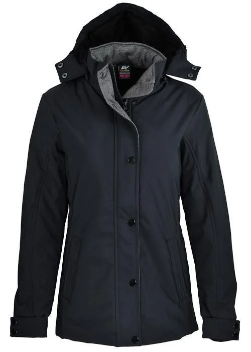 Ladies Parklands Jacket - Black Collared Jacket Crew Neck Jacket Turtle Neck Jacket
