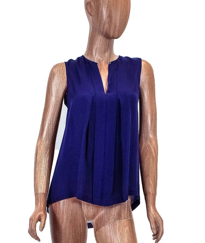 Pleated Silk Tank crossback tank top