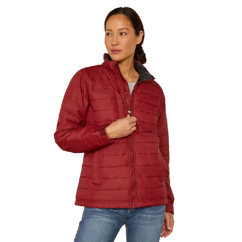 10052551 Ariat Women's Rebar Cordura Ripstop Lightweight Insulated Jacket - Cabernet Print Jacket Jacquard Jacket Embroidered Jacket
