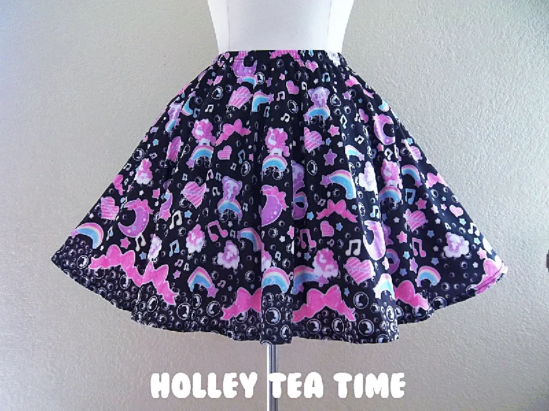 Bubbly dreams black skater skirt [made to order] leather skirt durable