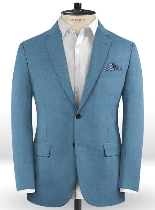Scabal Steel Blue Wool Jacket Bomber Jacket Anorak Windbreaker