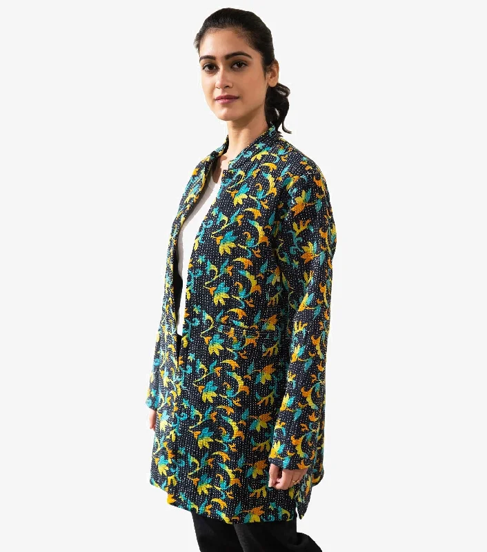Vintage Cotton Kantha Jacket Satin Jacket Silk Jacket Chiffon Jacket