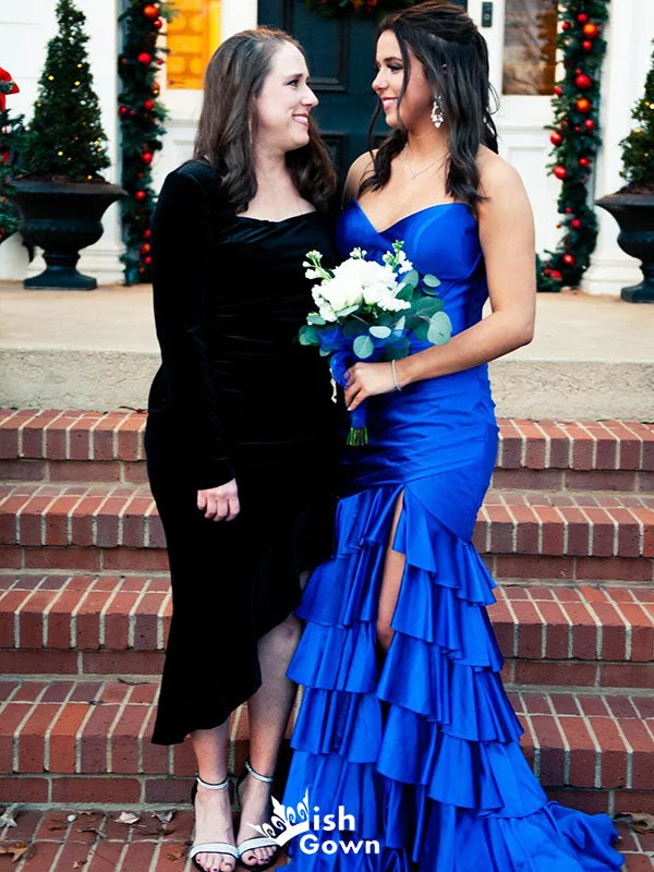 Sexy Blue Strapless Sweetheart Side Slit Mermaid Long Party Dress Prom Dresses ,WGP1014 Tunics Modern contemporary
