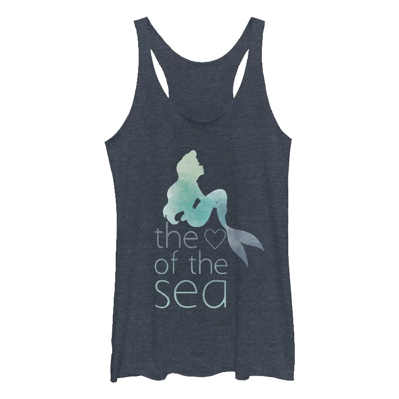 Women's The Little Mermaid Ariel Heart of Sea Racerback Tank Top lime green tank