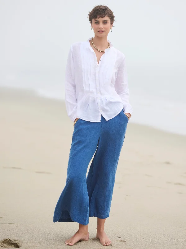 Clea Crop Linen Pant Formal Stretch Pants