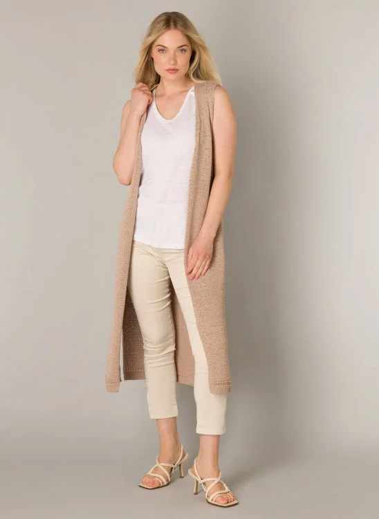 Yest Sand knitted cardigan Satin Blend Silk Blend Wool Blend