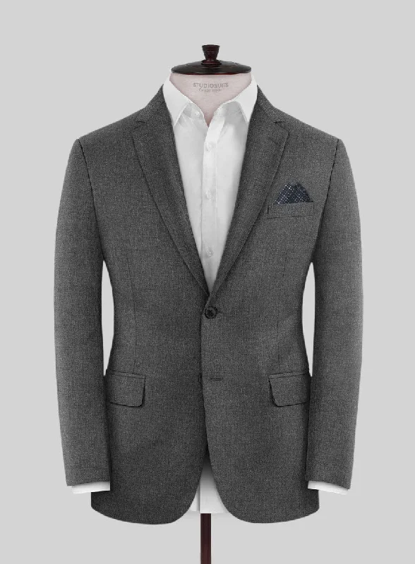 Scabal Londoner Gray Wool Jacket Appliqued Jacket Beaded Jacket Sequined Jacket