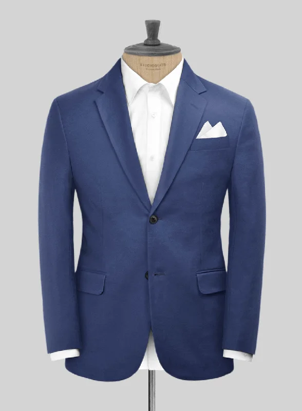 Scabal Royal Blue Cashmere Cotton Jacket Rayon Jacket Velvet Jacket Corduroy Jacket
