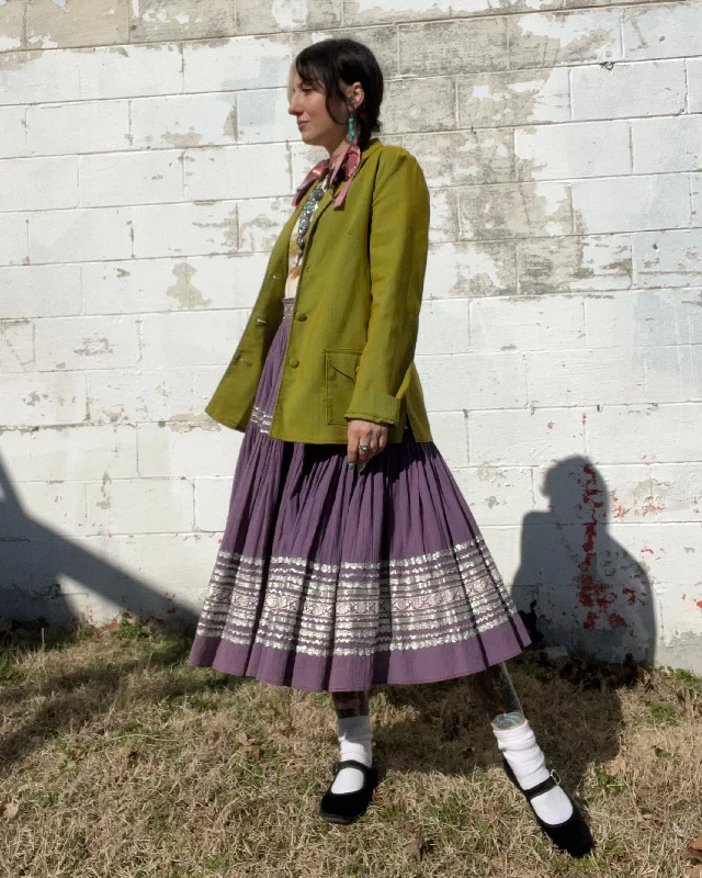 1950s Lavender & Silver Patio Skirt cashmere skirt rich