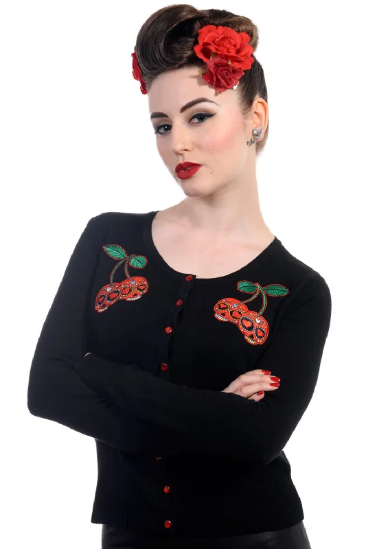 Banned Apparel - Black Cherry Skulls Cardigan Modern Contemporary chic