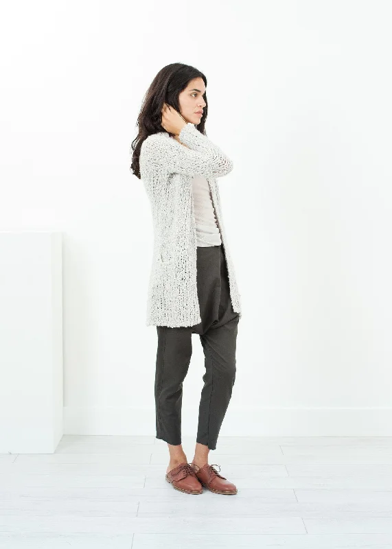 Bulk Stitch Cardigan in Cloud Crew Neck V-Neck Turtle Neck
