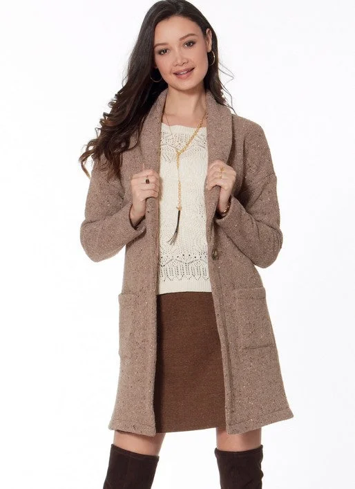 McCalls Vest and Cardigans/Coatigans M7476 Thin Thick Dense