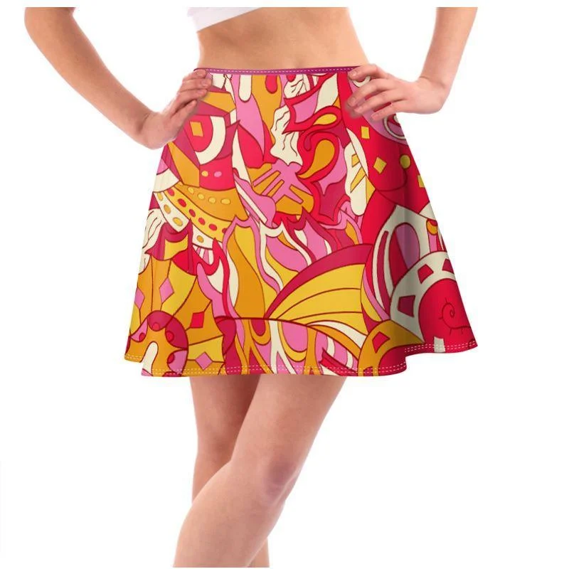 Decora Mini Skater Skirt leather skirt sleek