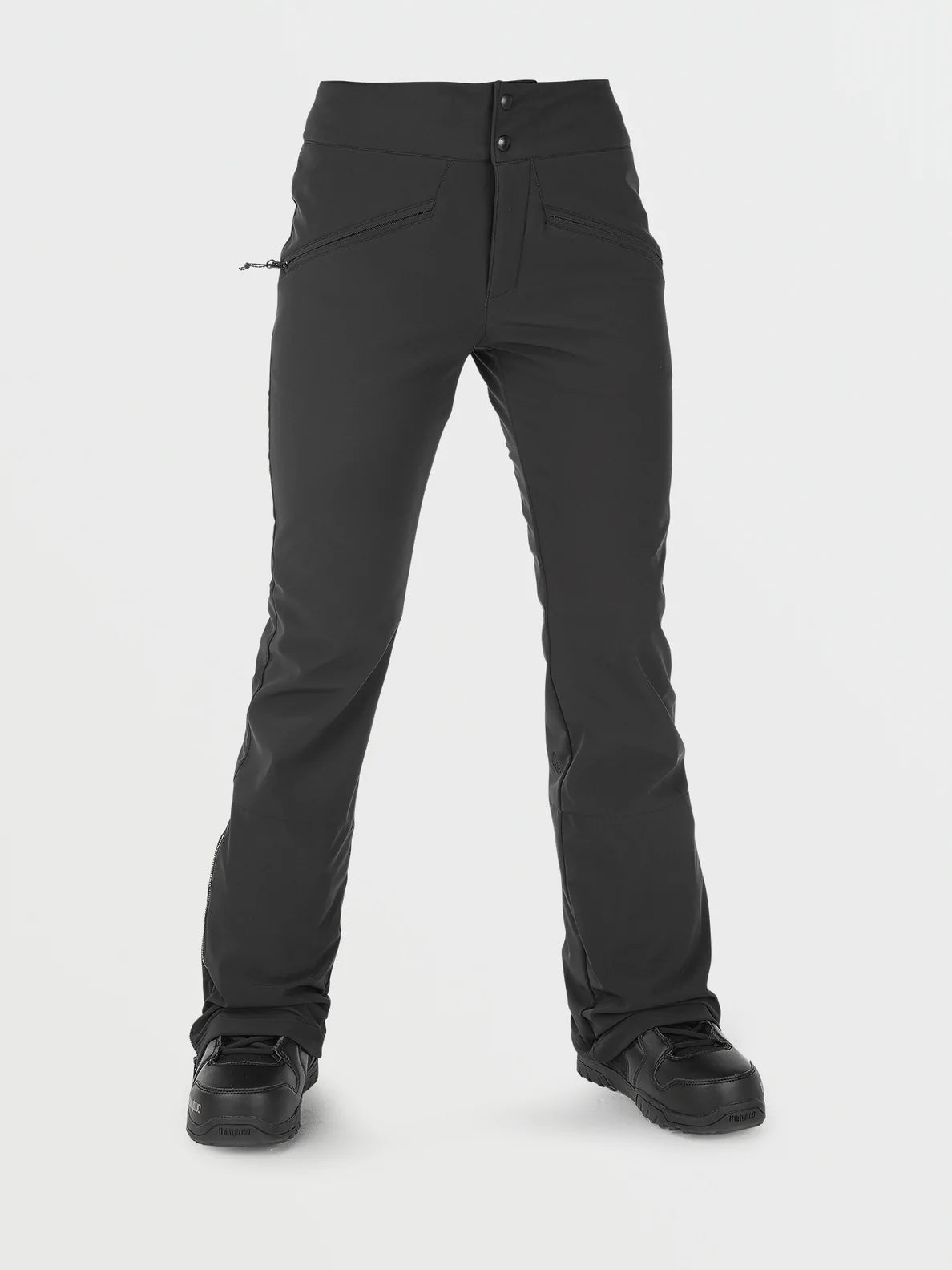 Volcom Battle Stretch High Rise Pant Women's XL Black Stylish Elastic Waist Pants