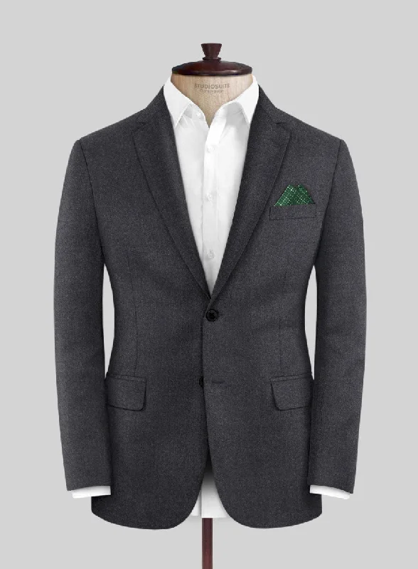 Scabal Sapphire Gray Wool Jacket Oversized Jacket Tailored Jacket Straight Jacket