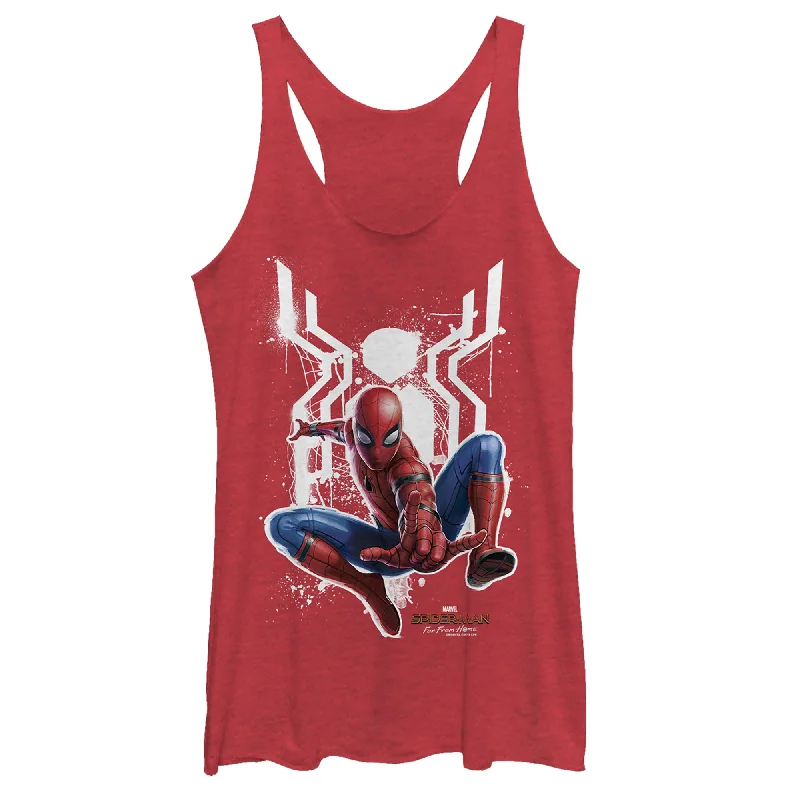 Women's Marvel Spider-Man: Far From Home Logo Splatter Racerback Tank Top vintage tank top
