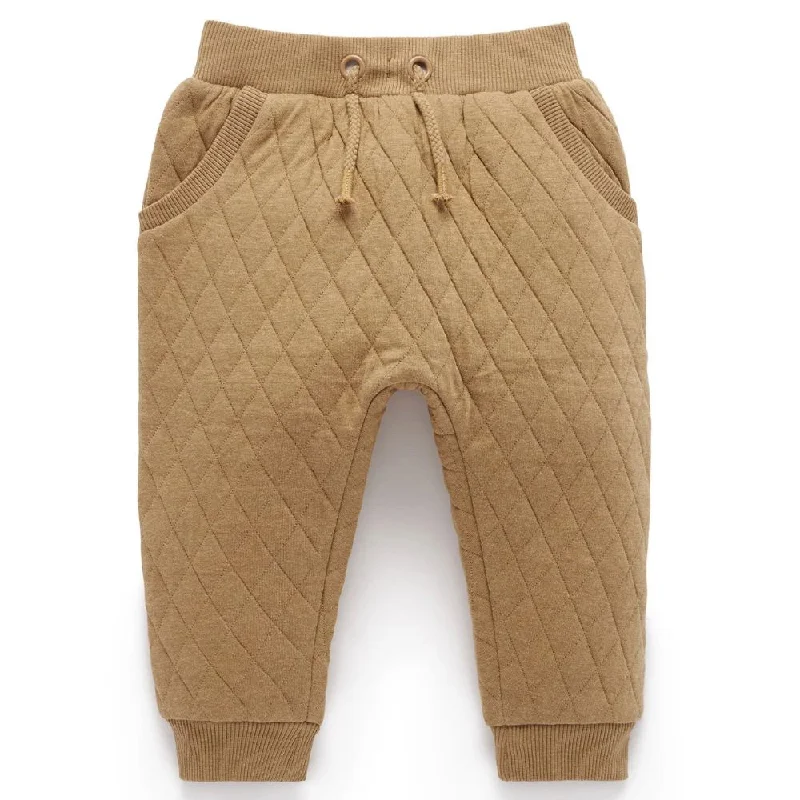 Purebaby Quilted Track Pant - Barn Melange Modern Skinny Pants