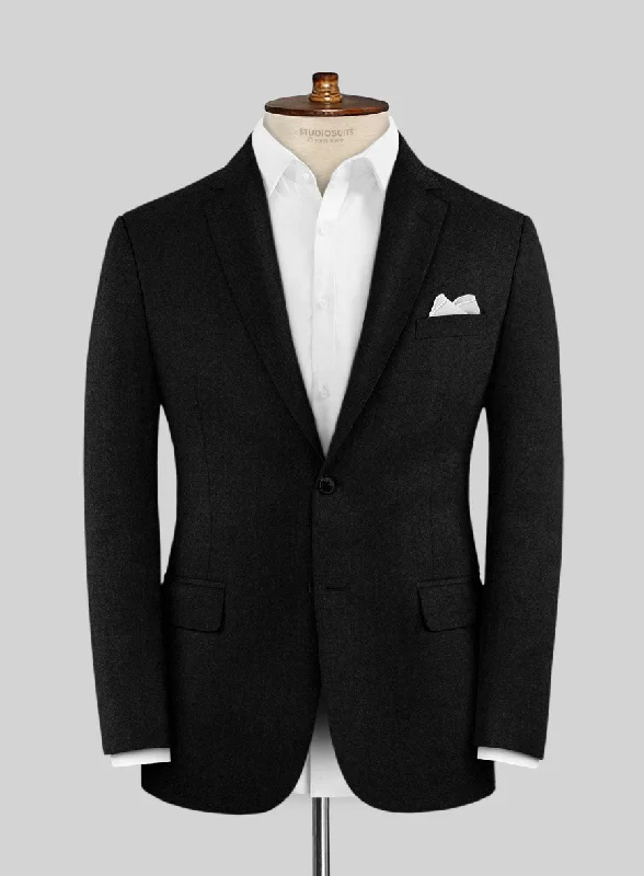 Scabal Sapphire Black Wool Jacket Belted Jacket Elasticated Jacket Padded Jacket