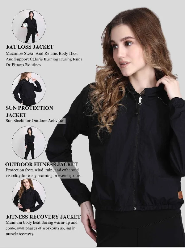 Dry-FIT crop jacket for women - waterproof Denim Fabric Leather Fabric Suede Fabric