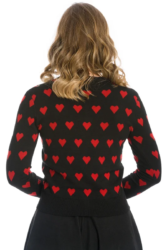 TRUE LOVE CARDIGAN Houndstooth Herringbone Solid