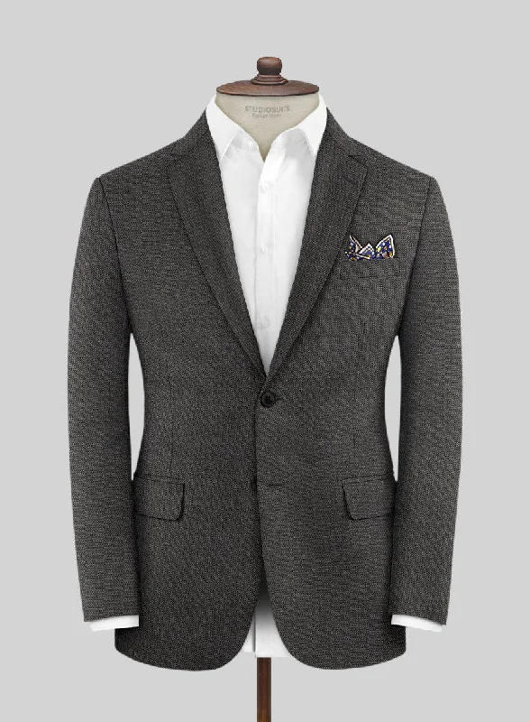 Scabal Londoner Twill Charcoal Wool Jacket Jersey Jacket Tulle Jacket Batik Jacket