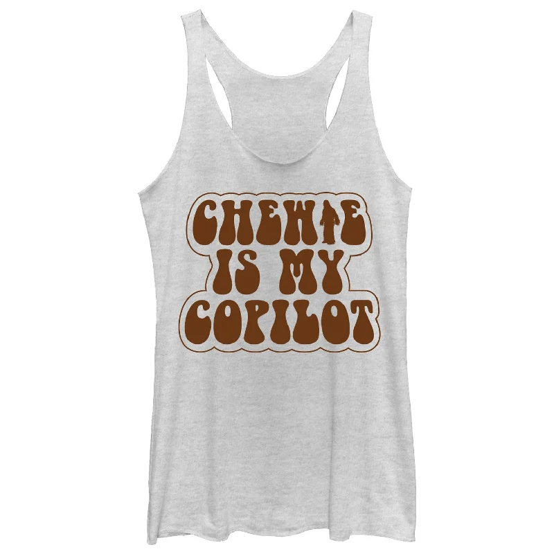 Women's Solo: A Star Wars Story Retro Chewie Copilot Racerback Tank Top slim fit tank