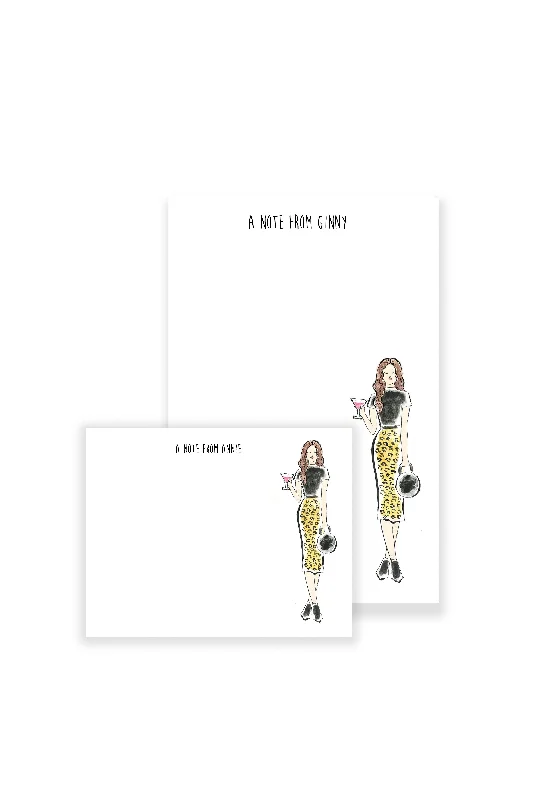 Cosmo + Leopard Skirt Girl Personalized Stationery Desk Set lace skirt feminine