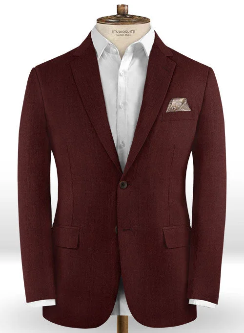 Scabal Wine Wool Jacket Nylon Fabric Polyester Fabric Spandex Fabric